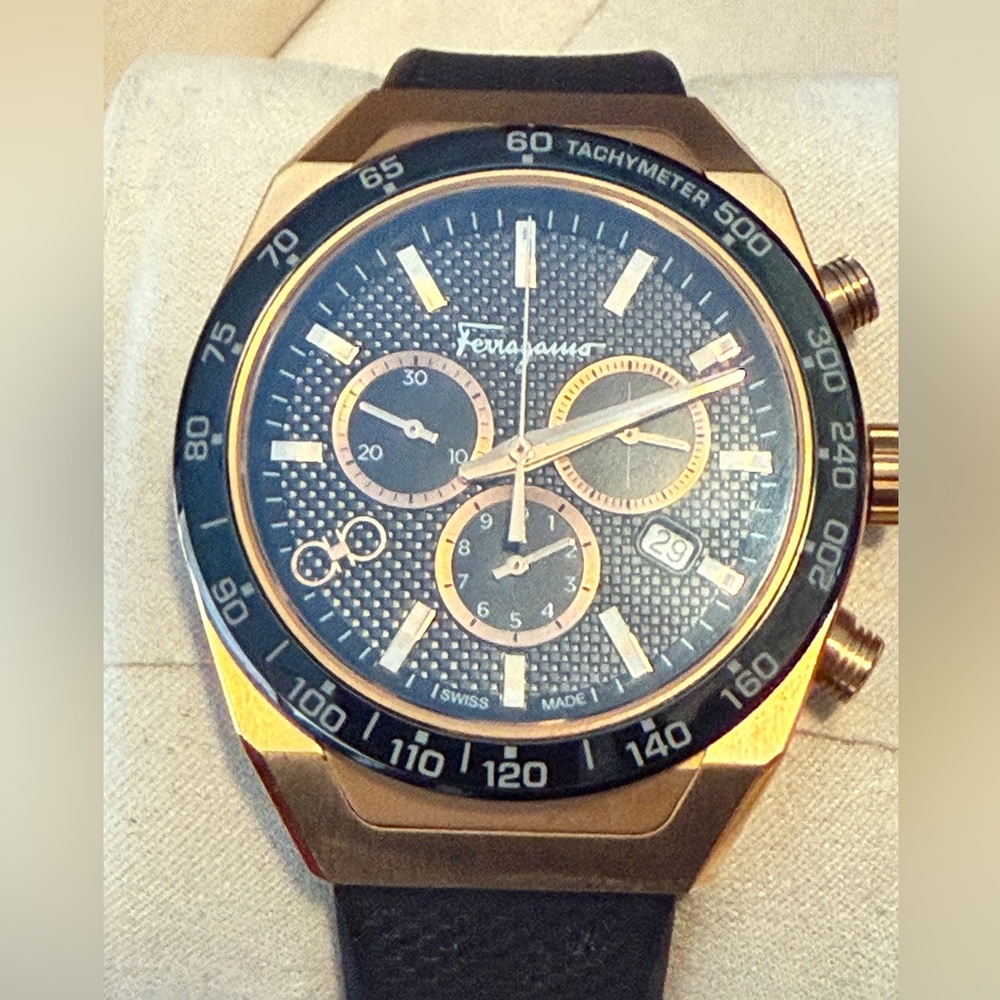 FERRAGAMO SLX Chronograph Watch rose gold NIB SFHR00320 - Picture 13 of 16